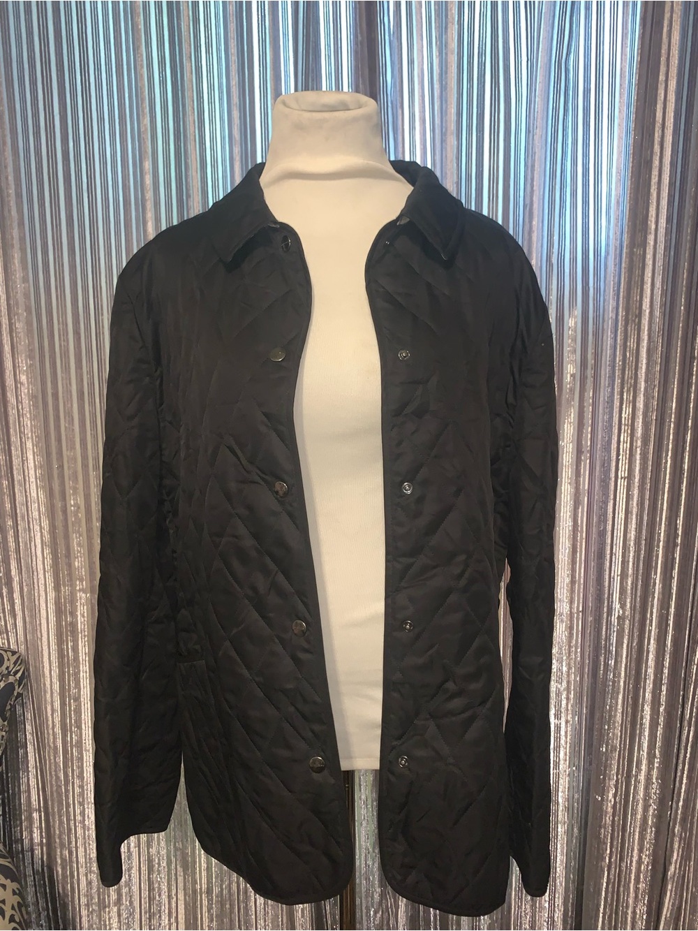 Burberry Black Quilted Snap-Front Puffer Jacket